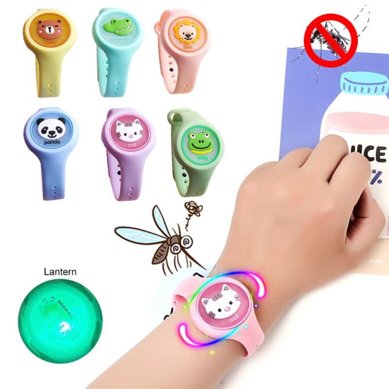 Đồng hồ đeo tay chống muỗi họa tiết hoạt hình dạ quang đáng yêu cho bé