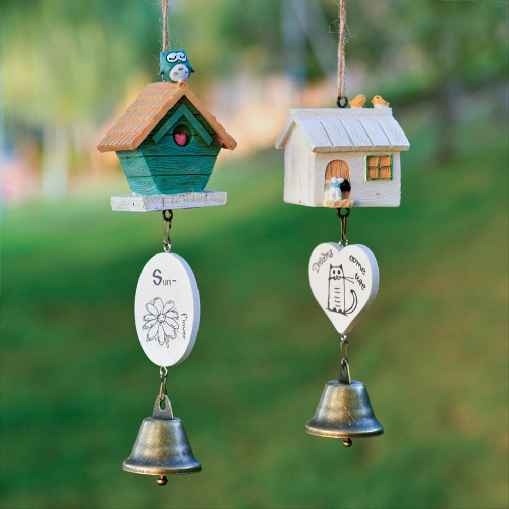 Chuông Gió KIỂU Ngôi Nhà 1 Quả Chuông Trang Trí Decor Đẹp Phong Thủy