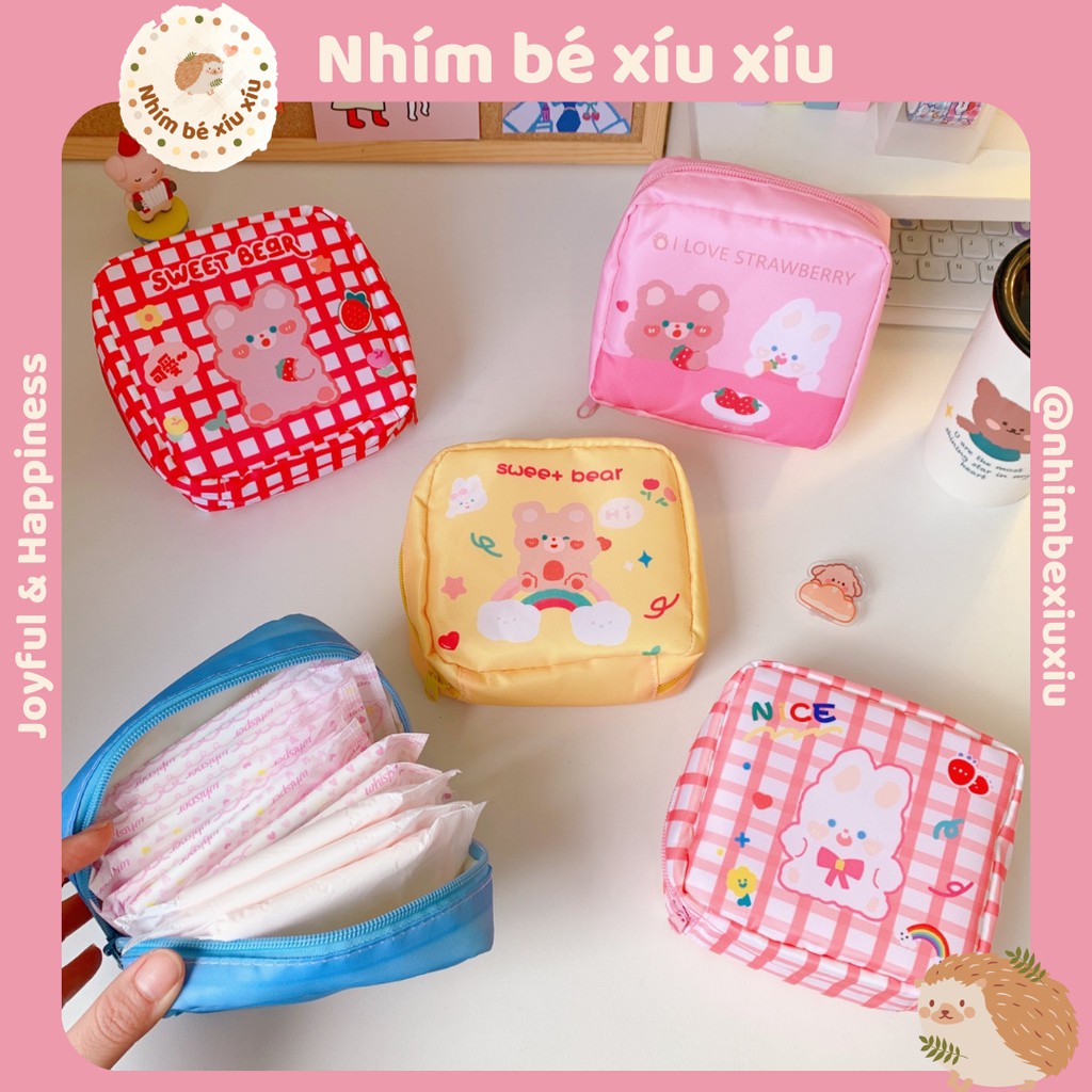 Túi khóa kéo ví mini đựng đồ cá nhân cute tiện lợi VT133