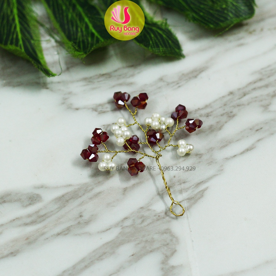 Cành pha lê pha hạt trai cao cấp PK2201