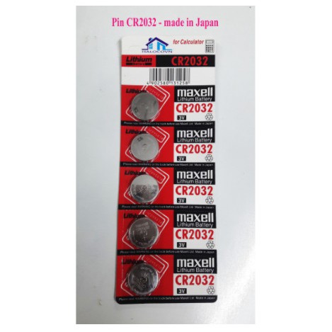 Vỉ 5 Pin Cmos CR2032 Maxell Japan