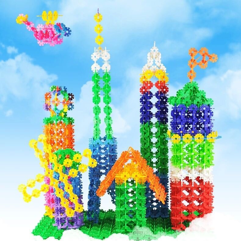 Hộp đồ chơi ghép hình nhựa 400 chi tiết hình hoa cho bé sáng tạo hình khối từ 3 tuổi