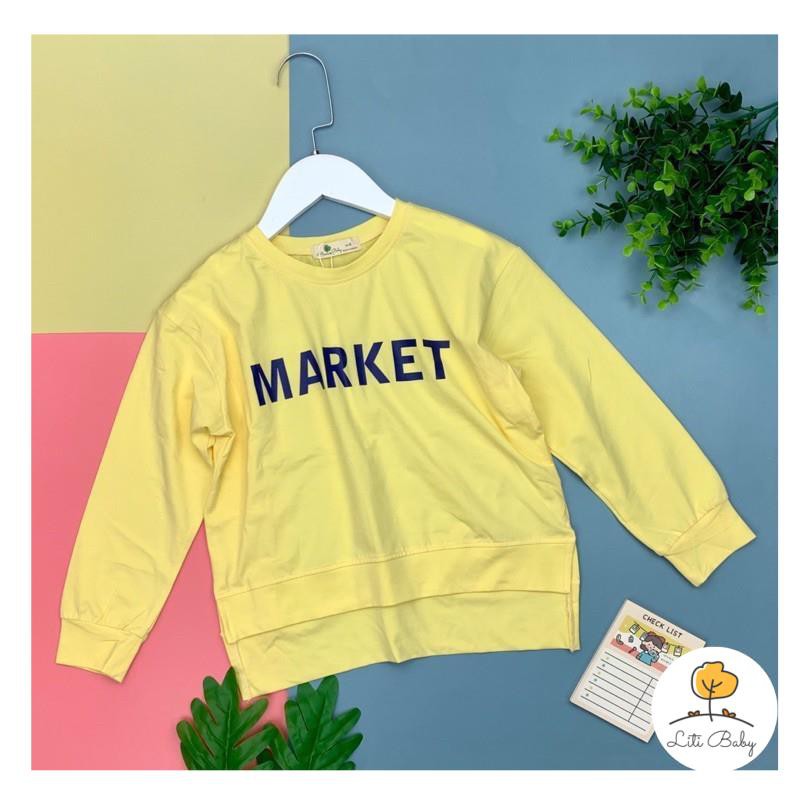 Áo cotton thu đông bé gái in Market. Sz 9-14 cho bé từ 25-40kg