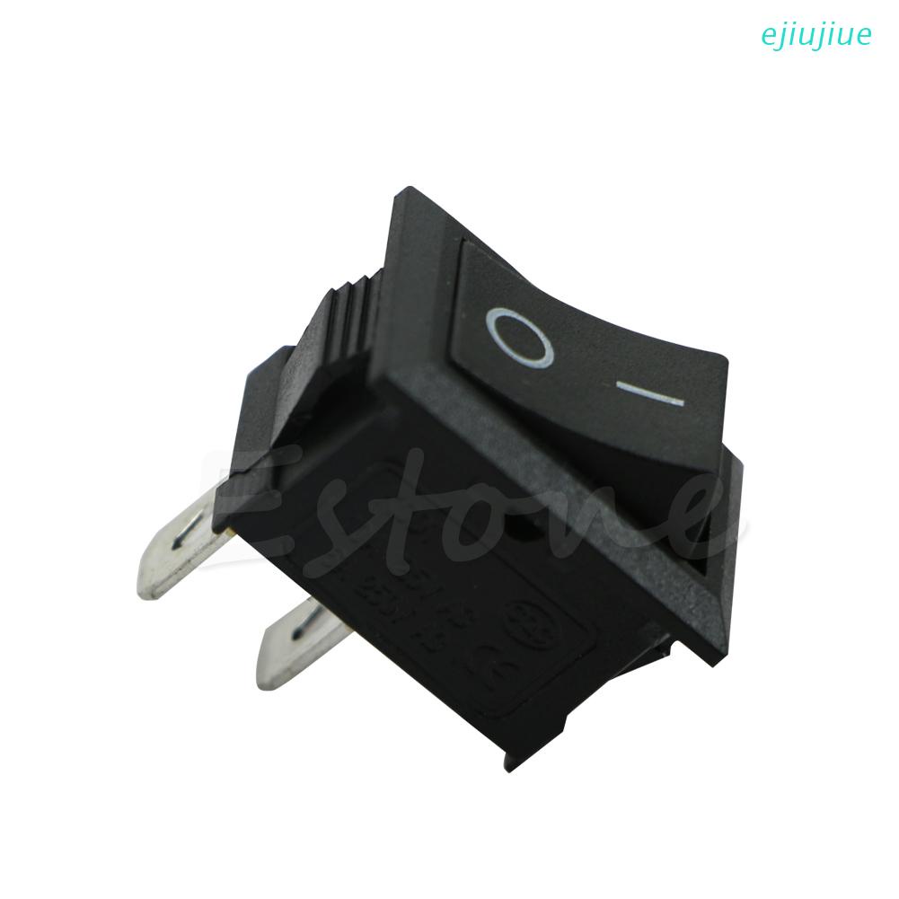 Công tắc nút bật / tắt hình chữ nhật màu đen Kcd1-2Pin 250V 3A