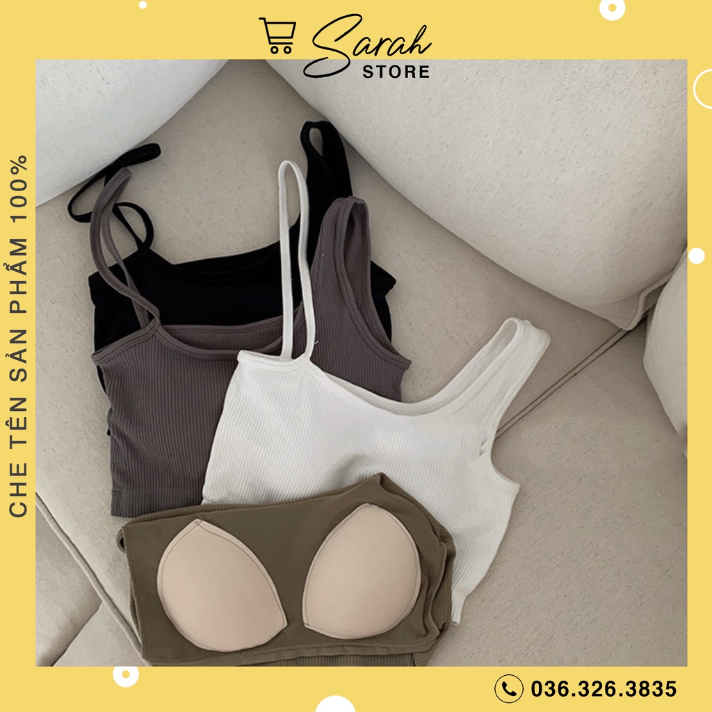 [Mã FAMARAL1 giảm 10K đơn 50K] Áo Bra Nữ Dây Vai Chéo Gân Tăm Có Mút Ngực Phong cách Trẻ Trung Hiện Đại 9030 | BigBuy360 - bigbuy360.vn