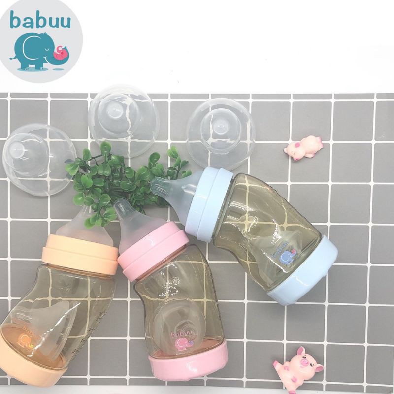 Bình sữa 210 ml,270 ml cổ nghiêng PPSU Babuu tặng 1 núm ty( mẫu mới)