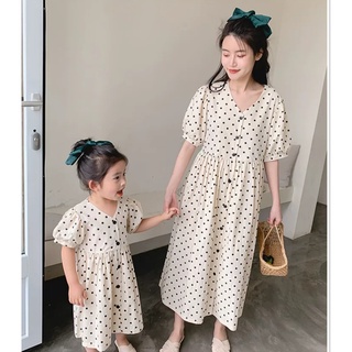 Váy đôi mẹ và bé gái chất liêu lụa lót thun mềm mịn thoáng mát [ GIÁ CẢ MẸ VÀ BÉ]