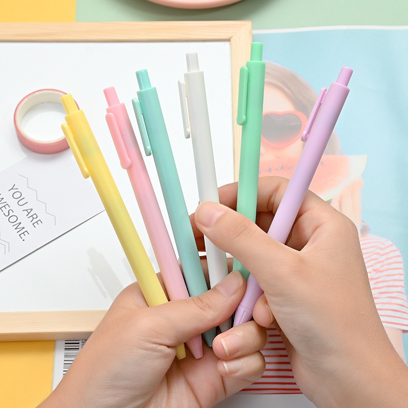 Bút gel đen basic ghi chép A02 Tiếng Anh vỏ màu Pastel Taro Stationery