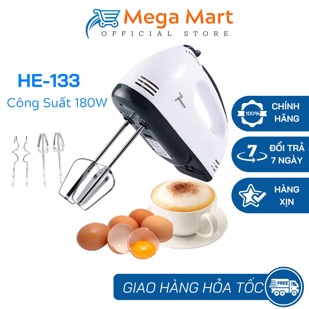 Máy Đánh Trứng Cầm Tay 7 Cấp Độ, Máy Nhào Bột, Máy Đánh Kem Cầm Tay Đa Năng Tiện Lợi, DỄ SỬ DỤNG, vệ sinh rất dễ dàng