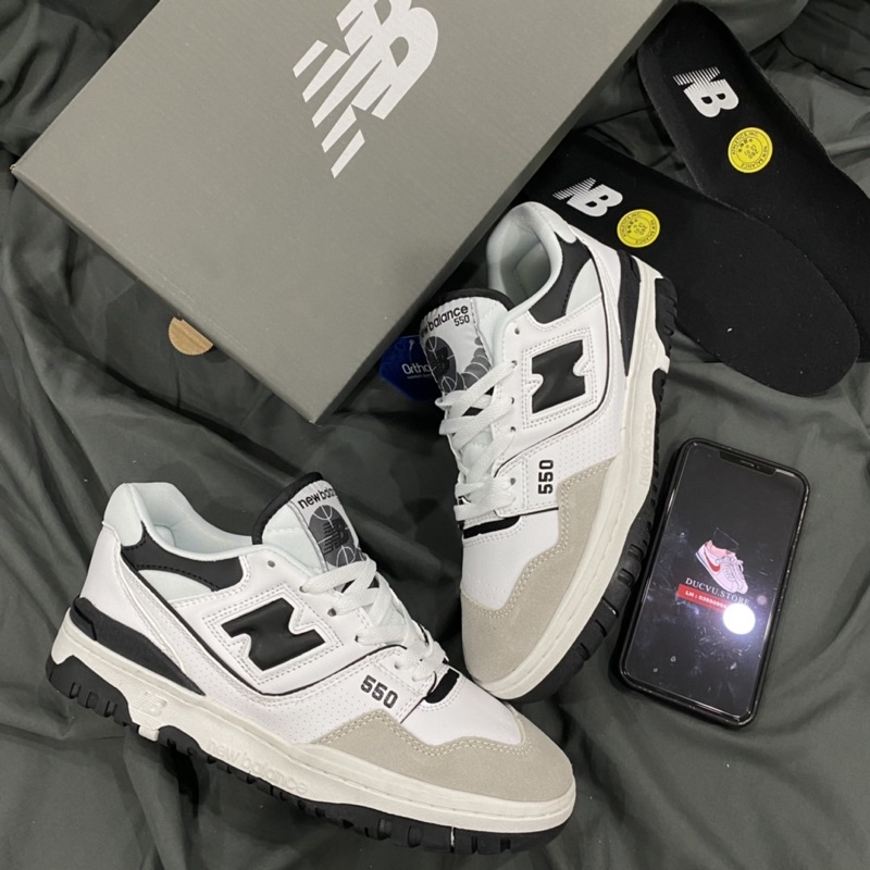 GIÀY NEW.BALANCE 550 WHITE BLACK 1:1 SC [ FULL BOX + FREE SHIP ] | BigBuy360 - bigbuy360.vn
