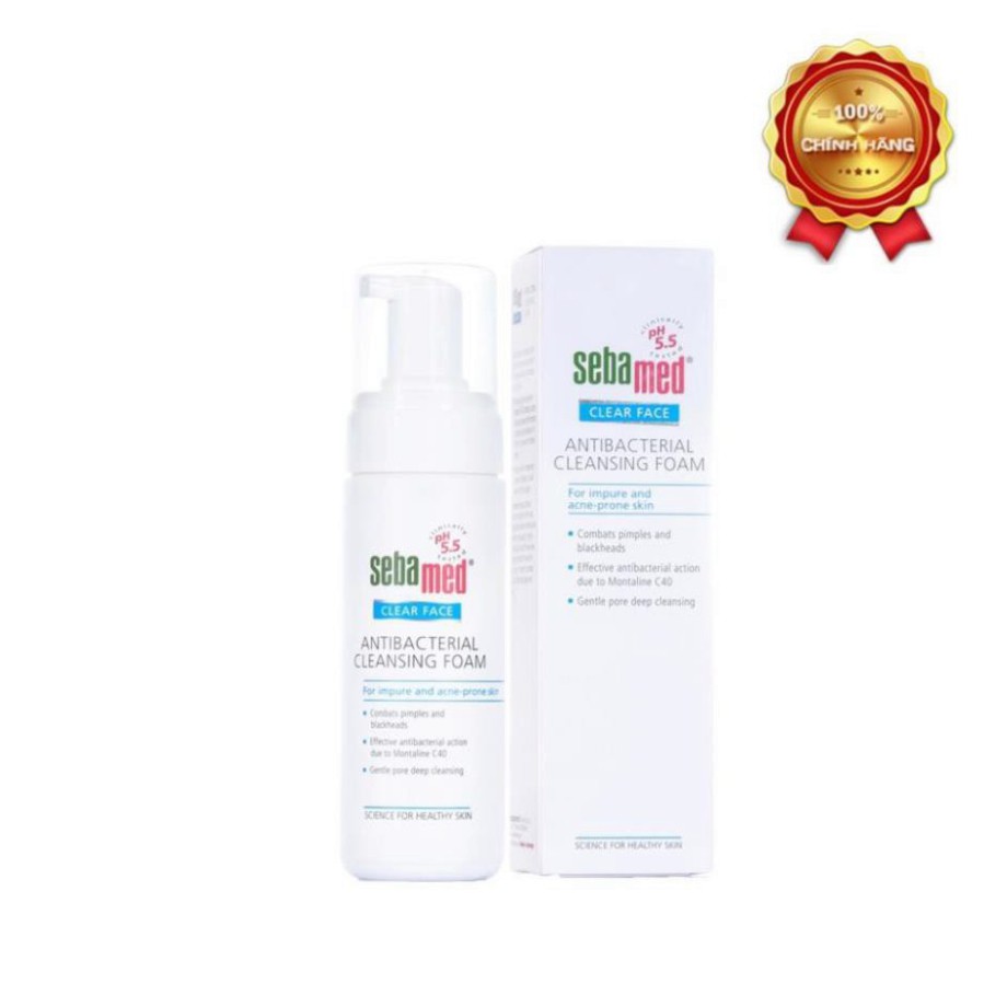 [CHÍNH HÃNG] Sebamed sữa rửa mặt giảm khuẩn dành cho da mụn Antibacterial Cleansing Foam pH5.5 (50ml)