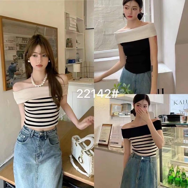 Áo len trễ vai hàng QC