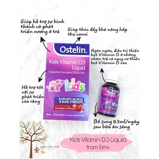 Vitamin D3 Ostelin Infant Drop 2,4ml và  Ostelin kids liquid 20ml và bổ sung cho trẻ