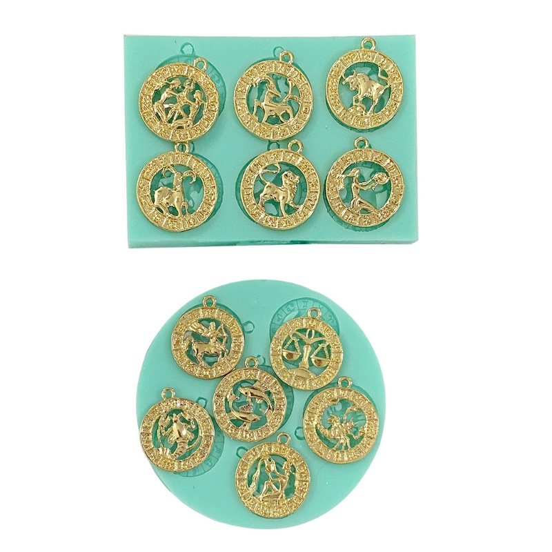 Khuôn Silicone Làm Móc Khóa Hình 12 Cung Hoàng Đạo