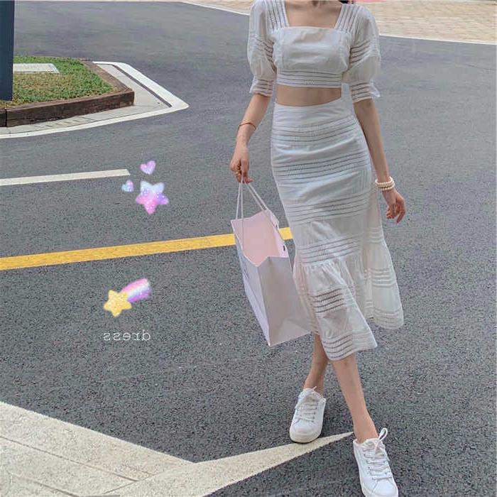 Đầm nữ đi biển, maxi nữ crop top váy lưng cao phối ren phong cách phương Tây, trẻ trung bán chạy