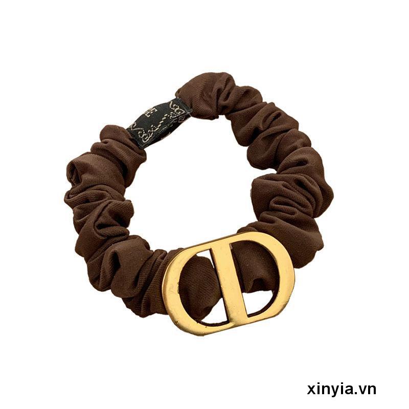 Dây Cột Tóc Cao Su Phối Mặt Kim Loại Thời Trang Cho Nữ