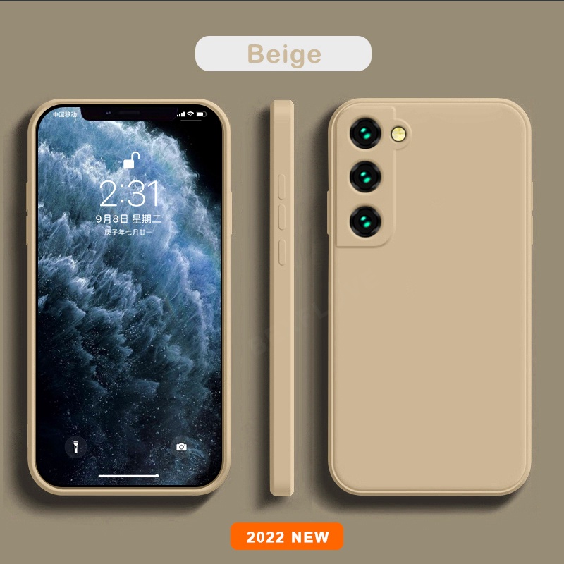 Ốp Điện Thoại Silicon Mềm Màu Kẹo Hình Vuông Cho Samsung Galaxy S22 S21 S20 FE Plus Ultra