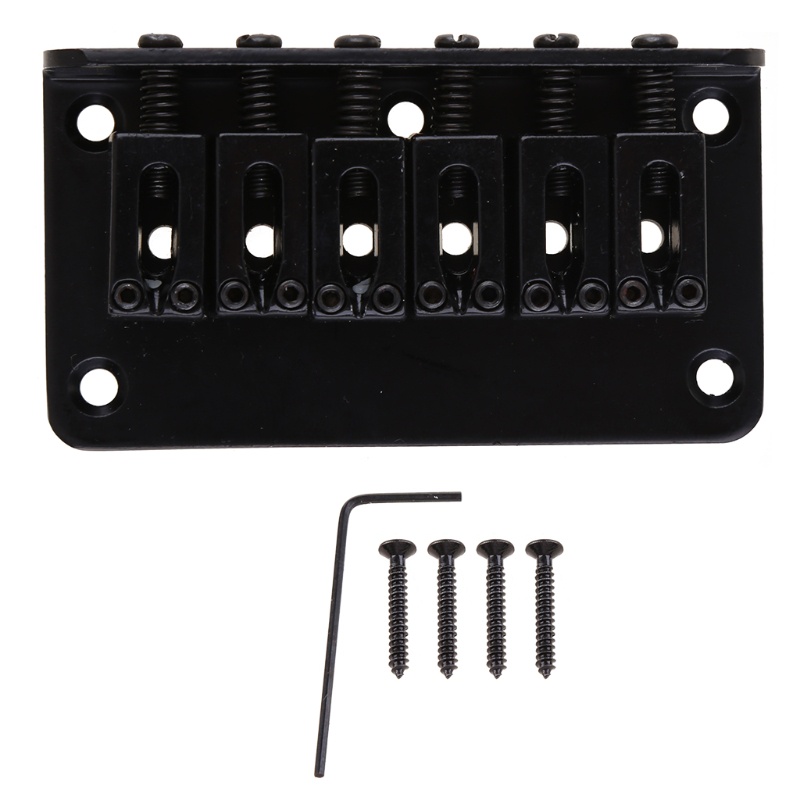 Cầu Đàn Guitar Điện 6 Dây Bằng Kim Loại Màu Đen Kèm Ốc Vít Mới