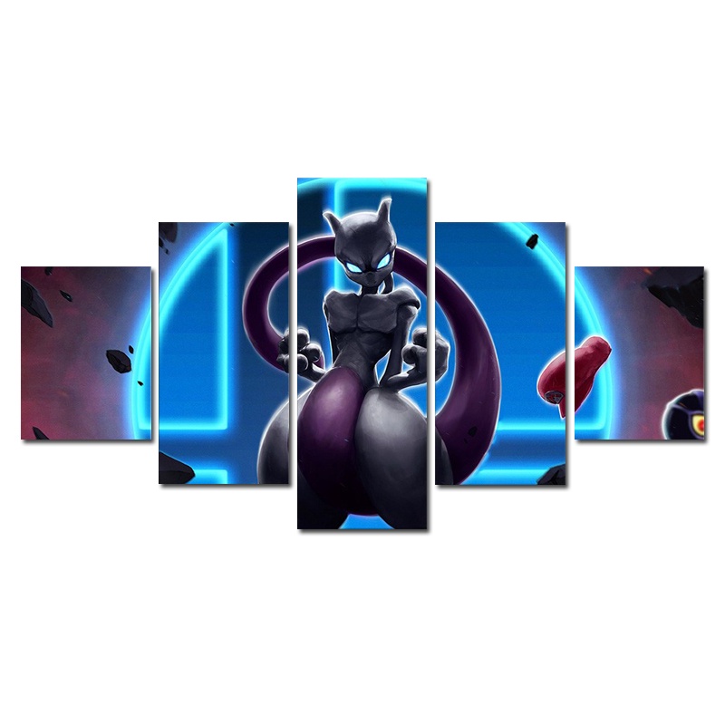 Set 5 Tranh Treo Tường Trang Trí Hình Nhân Vật Trong Pokemon 5 Tấm