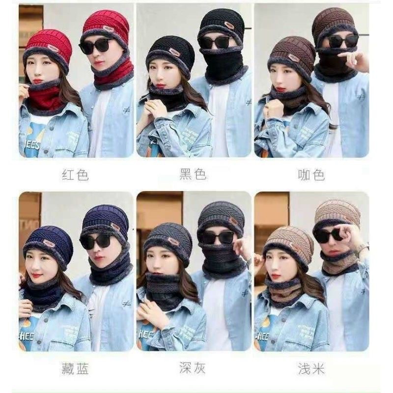 Mũ len kèm khăn siêu ấm