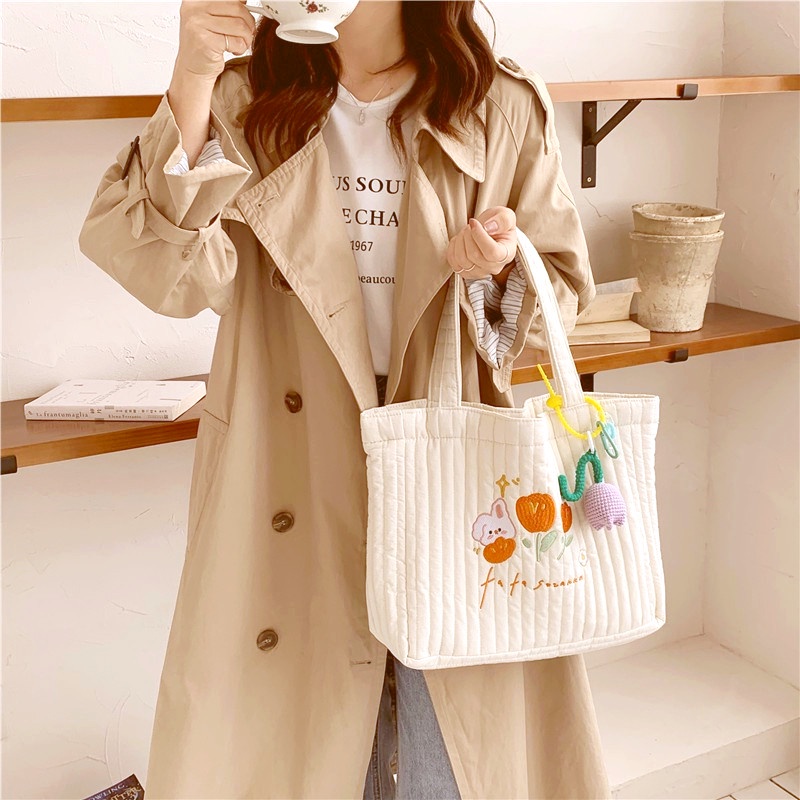 Túi Xách Cỡ Lớn Thêu Họa Tiết Xinh Xắn