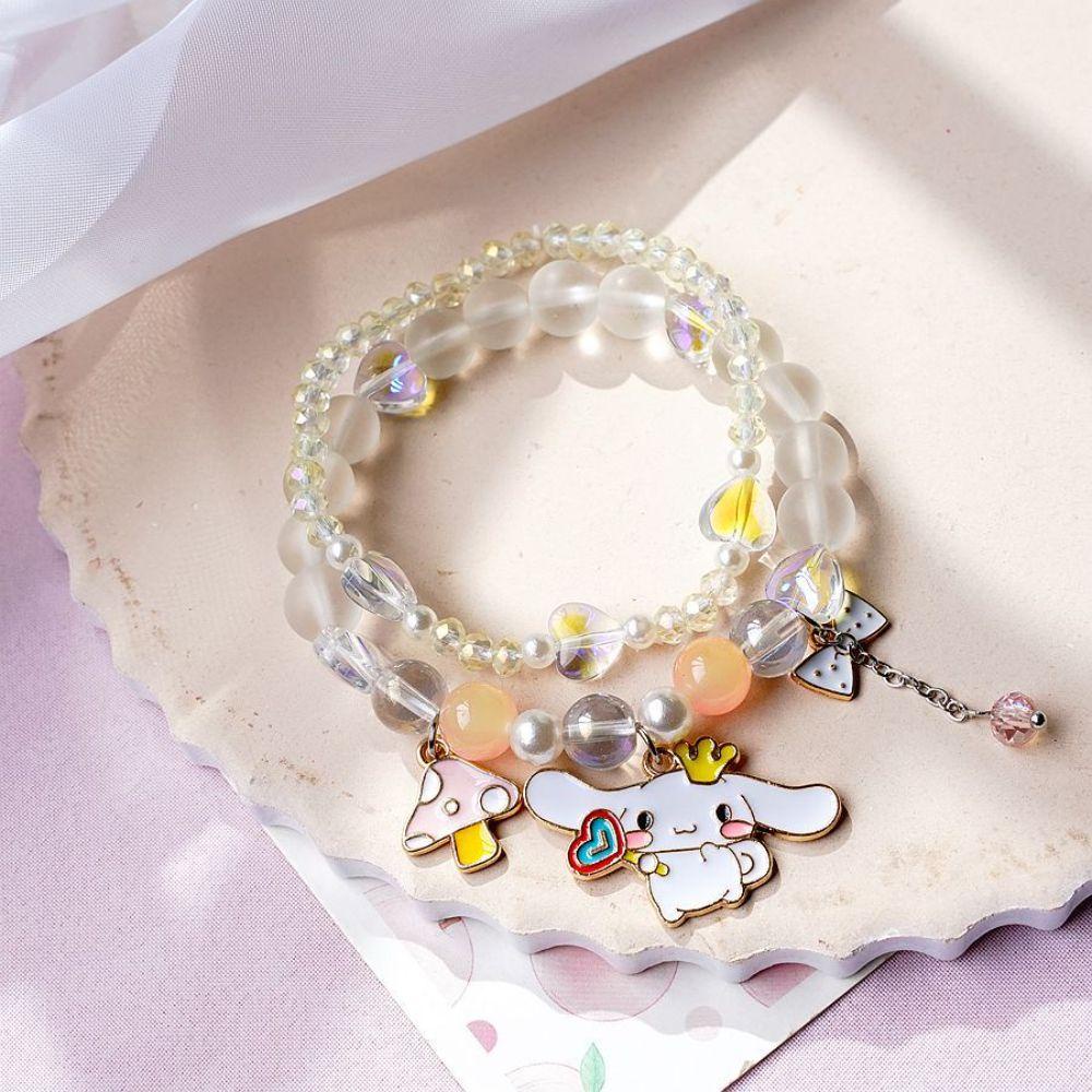 VANES1 Vòng Tay May Mắn Xâu Hạt Kiểu Hoạt Hình Phong Cách Bohemian Hàn Quốc