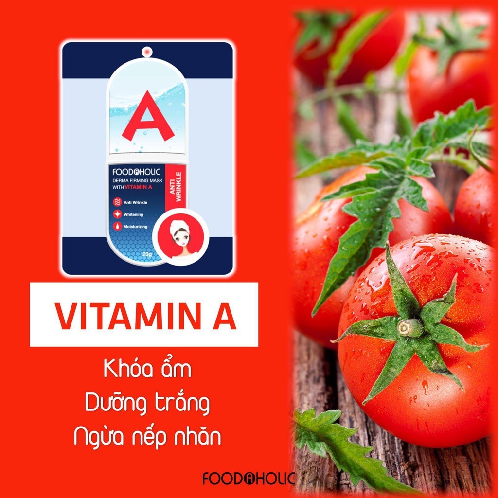 Mặt Nạ Dưỡng Da Làm Dịu Da Chiết Xuất Vitamin A Foodaholic Derma Firming Mask 23g