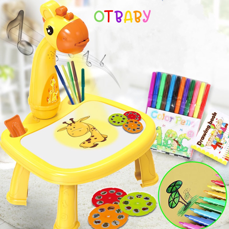 Bàn Vẽ Có Đèn Chiếu Sáng Thông Minh Cho Bé OTBABY - Tặng Kèm 3 Pin