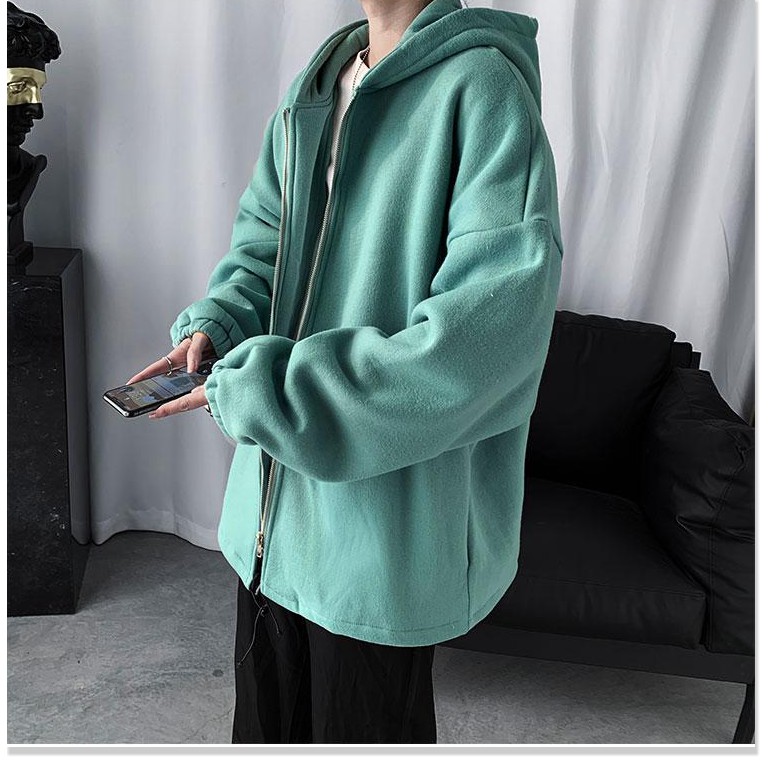 [FREESHIP TOÀN QUỐC] Áo Hoodie Form Rộng Dây Khóa Kéo Trơn Chất Liệu Nỉ | BigBuy360 - bigbuy360.vn