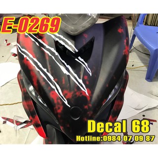 Tem Trùm Xe Exciter 135 Cá Mập Đỏ Đen - E-0269