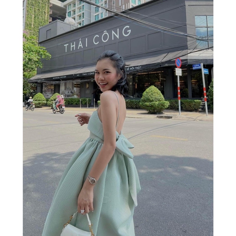 ĐẦM BABYDOLL NƠ 2 DÂY CỘT NƠ LƯNG FORM BỒNG SIÊU ĐÁNG YÊU KÈM ẢNH THẬT - CarotShop