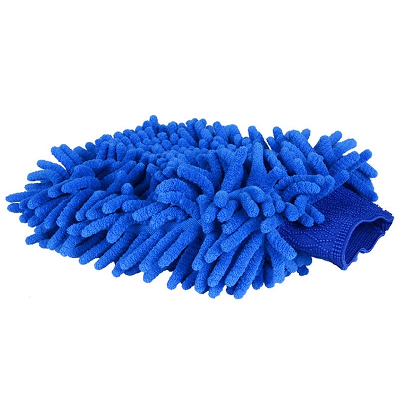 1 Găng Tay Lông Cừu San Hô Hai Mặt Màu Xanh Dương Siêu Mịn Thông Dụng Làm Sạch Xe Hơi