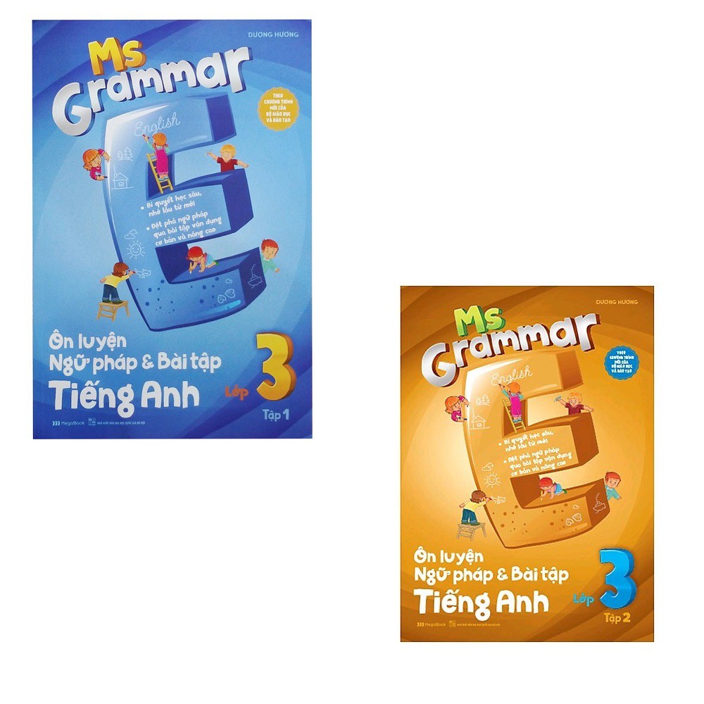 Sách Megabook - Combo Ms Grammar - Ôn Luyện Ngữ Pháp Và Bài Tập Tiếng Anh Lớp 3: Tập 1 Và 2 (Bộ 2 Tập)