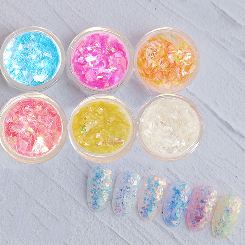 [Hàng mới về] Hộp phụ kiện kim tuyến hạt không đều trang trí móng và đồ nhựa resin epoxy thủ công 12 màu sắc tùy chọn