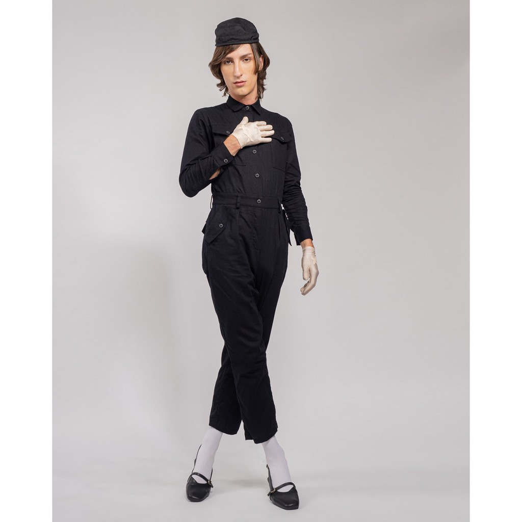 [Mã LT200 giảm 200K đơn 699K] Jumpsuit Yvette Libby N'guyen Paris, Spirit St.Louis, Nữ, Màu Đen
