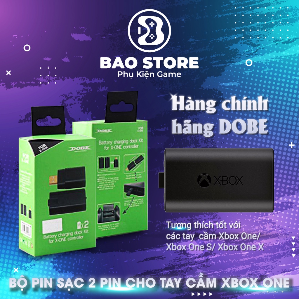 Bộ Pin Sạc Cho Tay Cầm Xbox One / Xbox One X,S Controller Hàng Chính Hãng DOBE Bảo Hành 6 Tháng