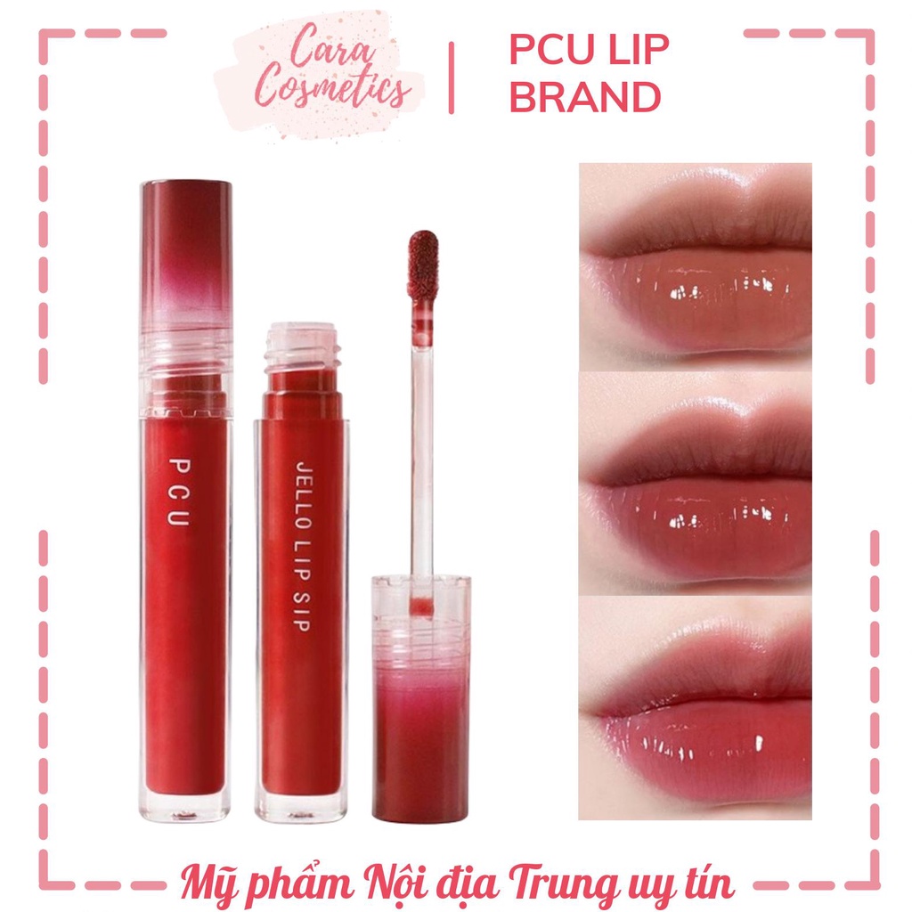 [Ảnh Thật] Son Tint Bóng PCU JELLO LIP SIP và OULESONG dưỡng ẩm, căng mọng