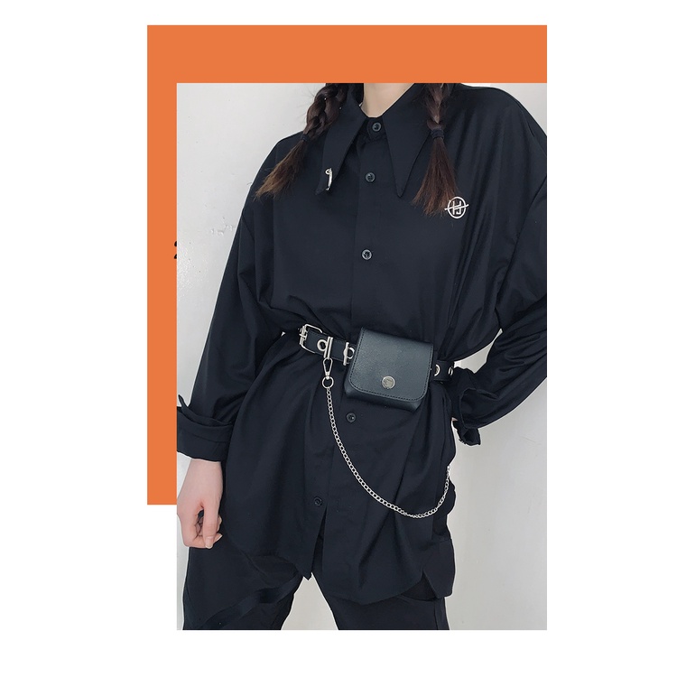 Thắt lưng phối xích và túi đựng đồ phong cách punk 22580