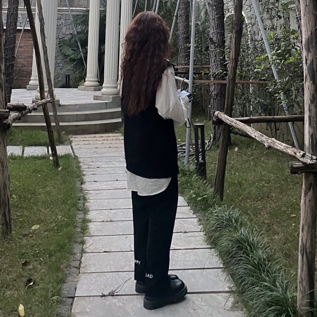 Quần Vải Suông Nam Nữ HAPPYORSAD Line Đen ( Line Pant MA99 Ống rộng )