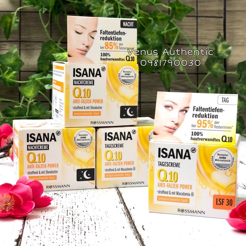 Kem dưỡng da Isana Q10 giảm nhăn chống lão hóa ngày và đêm 50ml - Hàng nội địa Đức