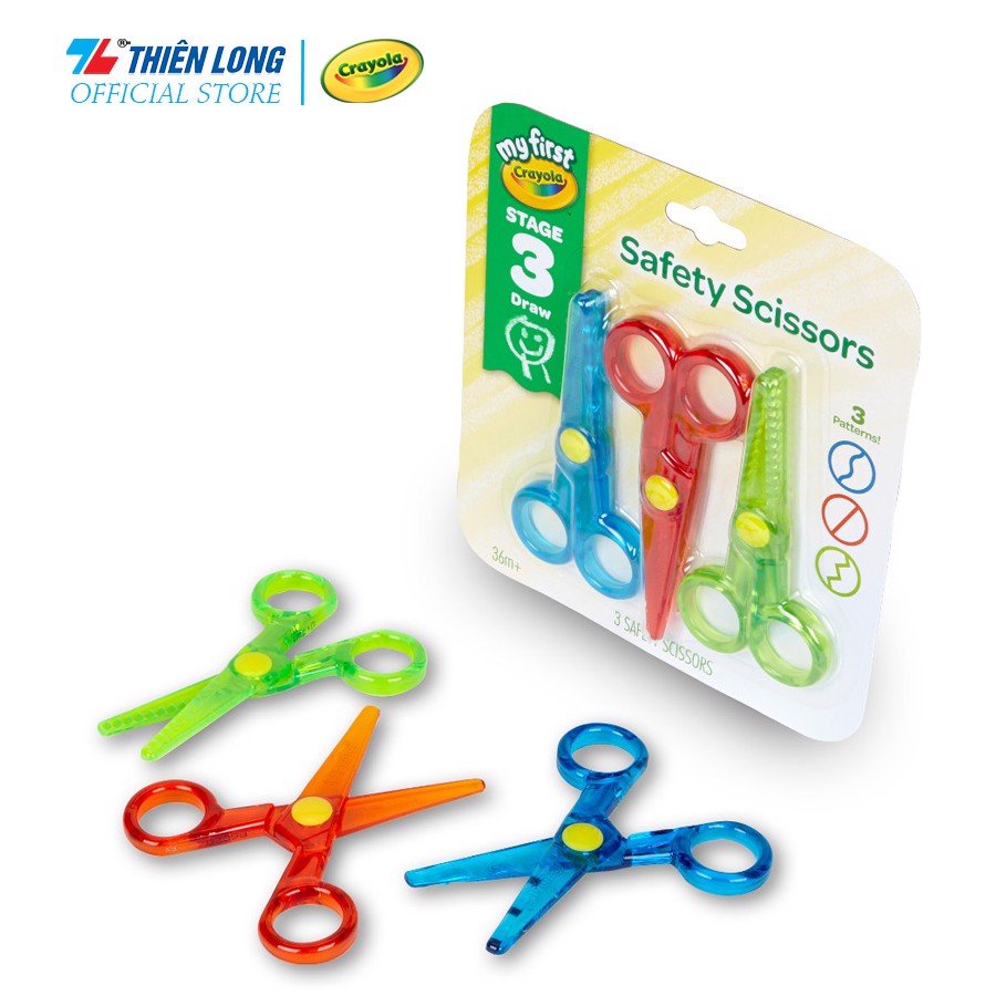 [Mã BMBAU50 giảm 10% đơn 99k] Bộ 3 kéo an toàn cho bé My Frist Crayola 3ct Safety Scissors