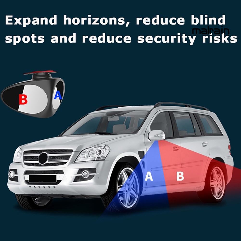 【VIP】1Pc 2 in 1 Car Blind Spot Mirror Wide Angle Adjustable Convex Rear View Tool