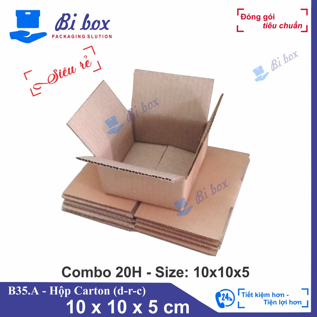 Combo 20 Hộp giấy 10x10x5 cm- Thùng hộp đóng hàng