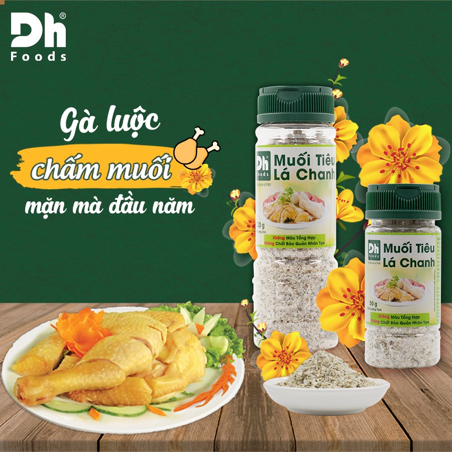 Gia Vị Chấm Muối Tiêu Lá Chanh Natural DH Foods Lọ 120G/50G Chính Hãng