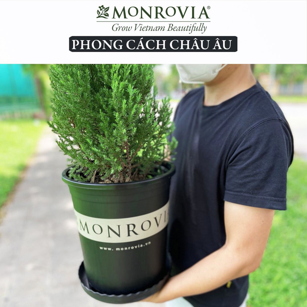 Chậu nhựa trồng cây MONROVIA 1 Gallon màu đen, để bàn, treo ban công, ngoài trời, sân vườn, tiêu chuẩn Châu Âu