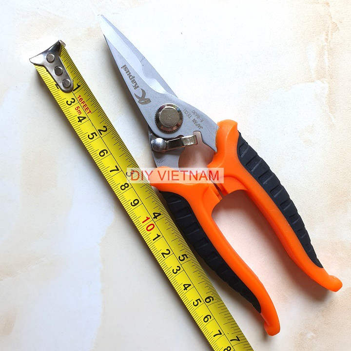 Kéo tỉa lá, tỉa dăm, cắt chi dăm thép hãng Kapusi Nhật Bản SK5 chiều dài 18cm, Bảo hành 12 tháng