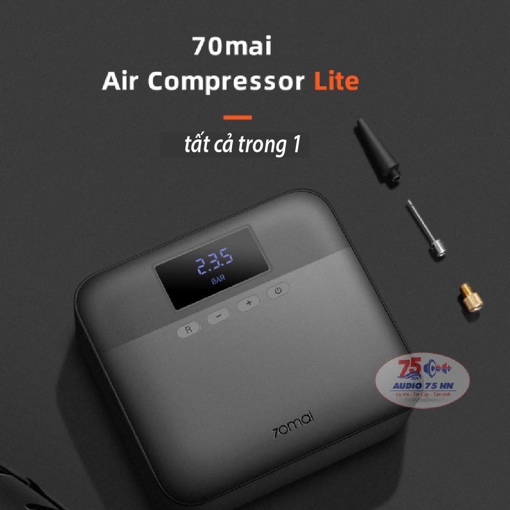 Máy Bơm Lốp Xe Ô Tô Xiaomi 70mai Air Compressor Lite - Máy bơm Midrive TP03 mini, thông minh, tiện lợi