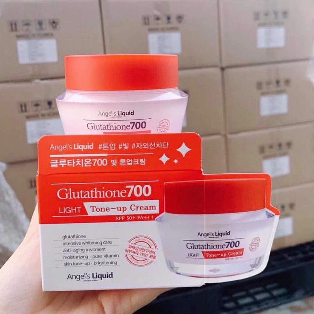 Kem dưỡng trắng sáng da Angel’s Liquid Glutathione700 Light Tone-up Cream SPF50+ PA+++ 50ml +tặng Son thỏi Gani O! Stick