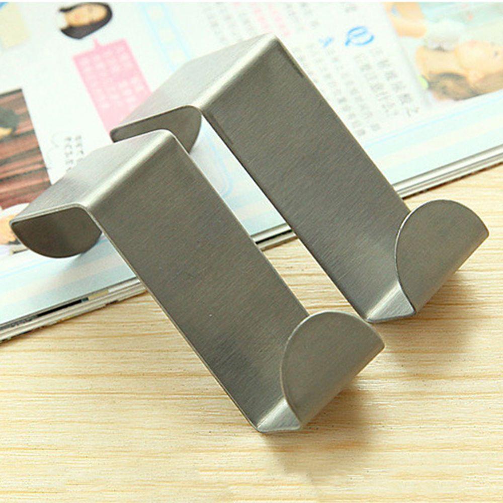 Set 2 Móc Treo Đồ Hình Chữ Z Bằng Thép Không Gỉ Gắn Cửa Tủ Chạn
