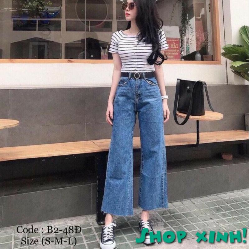 ⭐⭐Quần JEAN NỮ BAGGY  ⭐dÁNG suông tua lai ⭐ 100%JEAN CAO CẤP ⭐